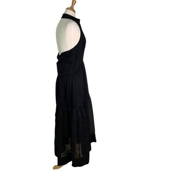 NWT Nicholas Halo Collared Halter Neck Backless Maxi Dress Black size 6 - Picture 5 of 13